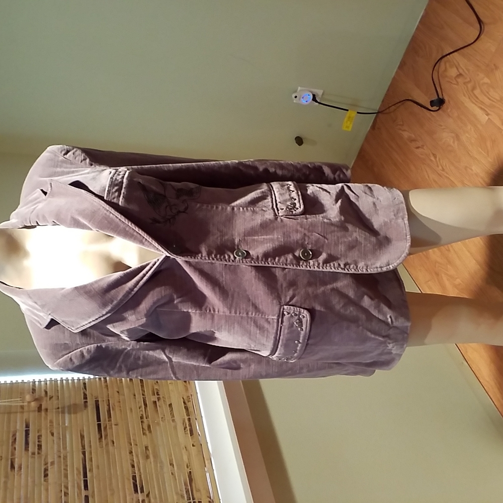 Graphic Lavender Velvet Blazer With Studs From Arizona Boutique Size S